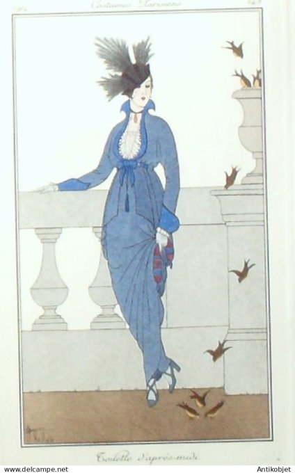 Gravure de mode Costume Parisien 1914 pl.143 VALLEE Armand-Toilette