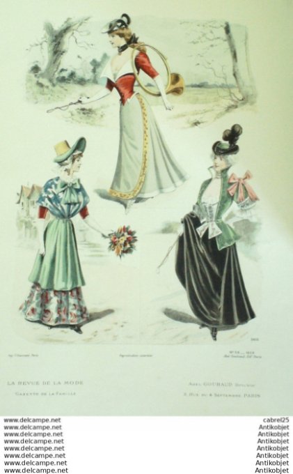 Gravure Mode La Gazette 1898 # 52 (Old Fashion plate)