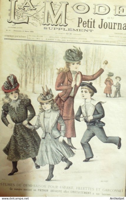 La Mode du Petit journal 1898 n° 11 Toilettes Costumes Passementerie