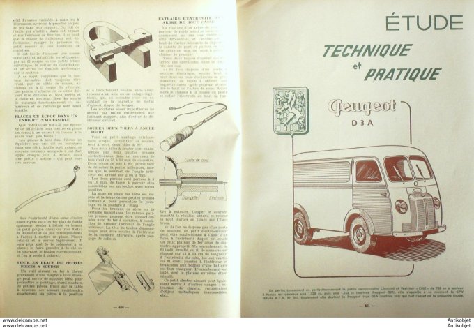 R.T Automobile Peugeot camionnette type D3A 1400kg Isetta Velam 111 # 1955