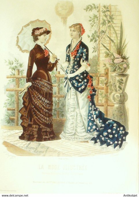 Gravure de mode La Mode illustrée 1881 n°20 (Maison Delaunay)