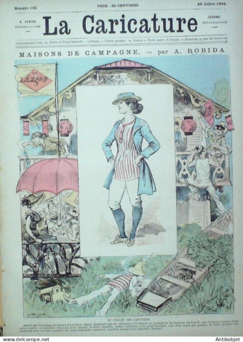 La Caricature 1882 #135 Maisons de campagne Robida Tinant Trock Loys