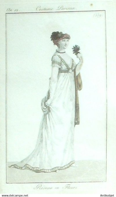 Costume Parisien 1804 an 12 # 539 (eau forte) Réseau en fleurs