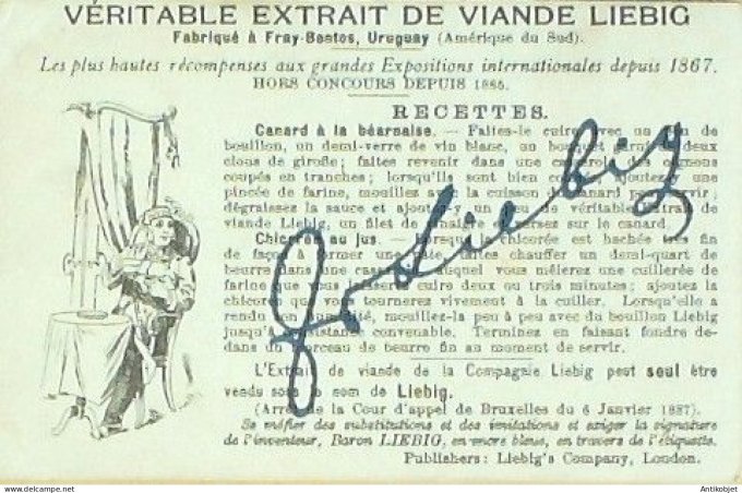 Chromo Liebig Sang  365 La guerre de Troie III (1892)