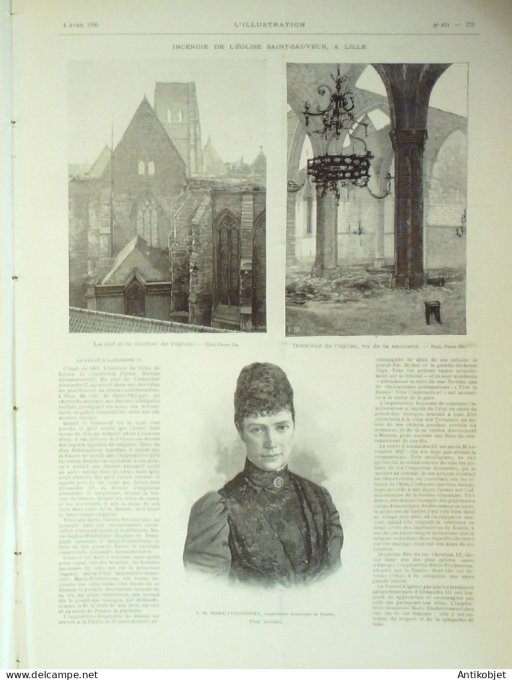 L'illustration 1896 n°2771 Lille (59) Acégylène Jérusalem Jéricho Mar Saba mosquée Russie Marie Feod