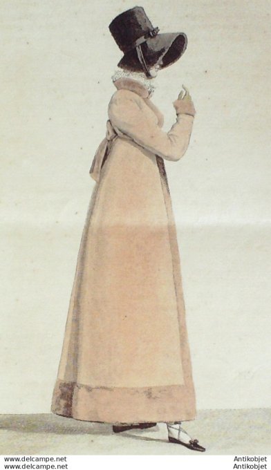 Costume Parisien 1817 # 1635 Robe de mérinos garnie de pluche
