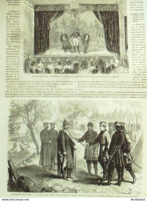 Le Monde illustré 1863 n°345 Compiègne (60) Pologne Borisow Espagne Alcala St-Germain en Laye (78)