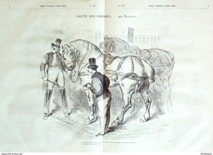 Petit journal pour Rire 1864 # 533 Retour du Mexique Troupiers francais Randon