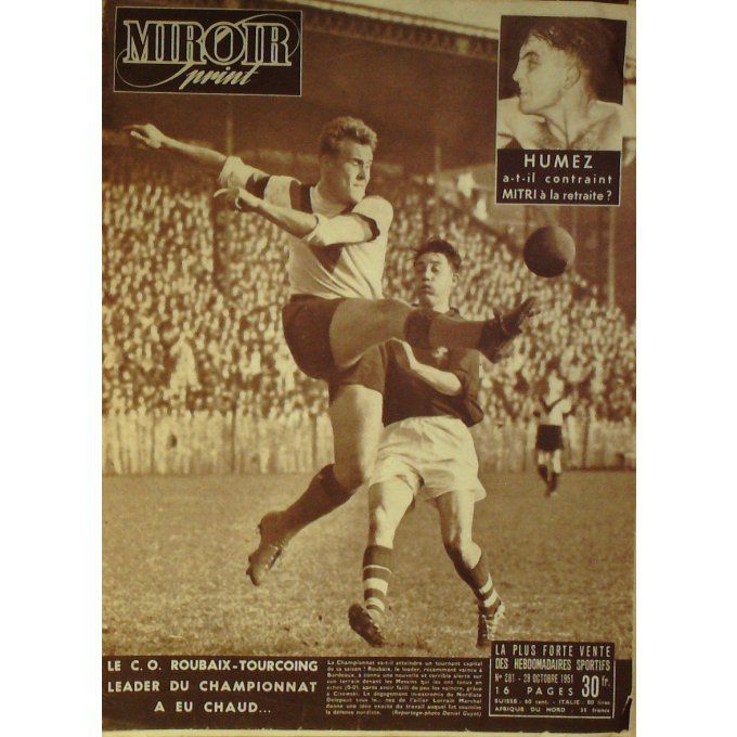 Miroir Sprint 1951 #  281 29 Oct Humez  Mitri Fangio Magni Koble T Bobet Joe Louis