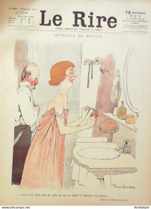 Le Rire 1923-09- 8 # 240 Journal humoristique Ed.Originale Querelle de menage