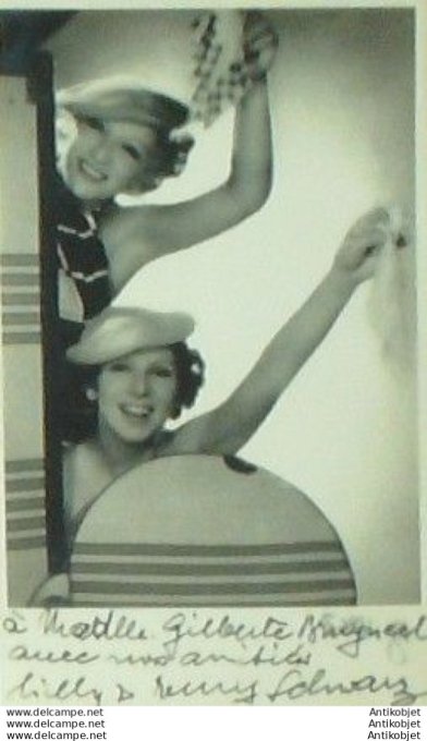 Schwarz Lilly & Emy (Photo De Presse) 1930 Dédicacée