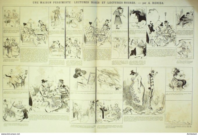 La Caricature 1886 #323 Revue décadente noire Halles centrales Robida