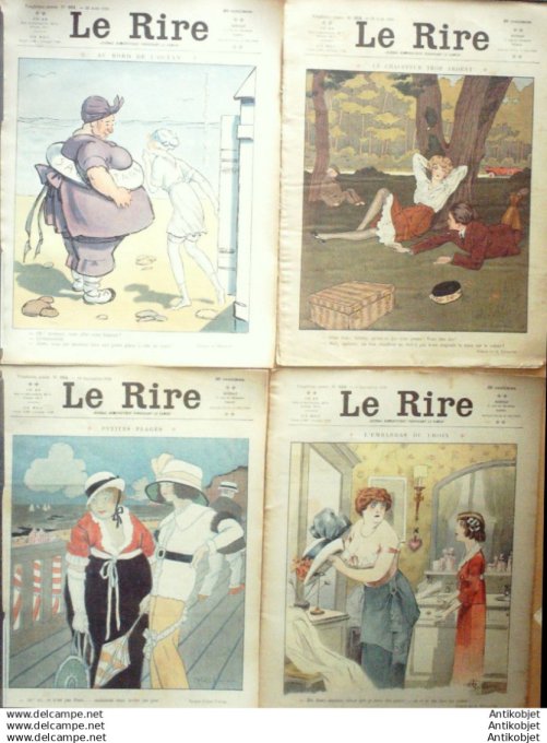 Le Rire 1913 lot 4 revues Touraine Gerbault Le Rallic Faivre Guillaume Willette Vallee