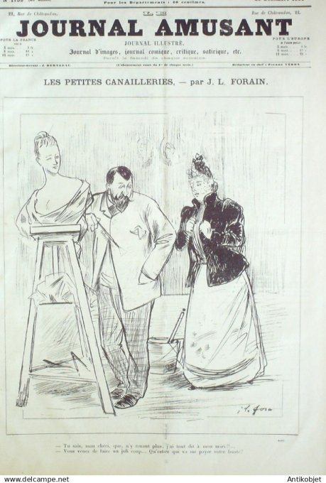 Le Journal Amusant 1889 # 1739 Shylock avec Shakespare et Haraucourt par Sto