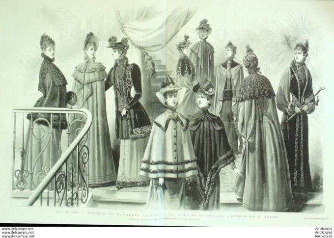 Gravure de mode Revue de la mode Gazette NB (toilettes de voyage)