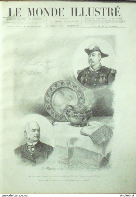 Le Monde illustré 1886 n°1557 Espagne Alcazar Tolède Auxerre (89) Pologne Moscou Bratina