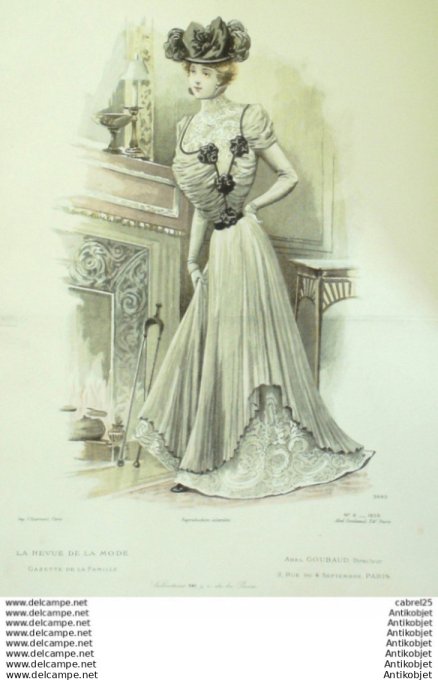 Gravure Mode La Gazette 1899 # 09 (Old Fashion plate)