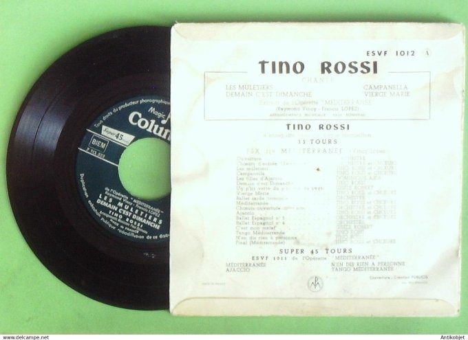 Rossi Tino 45T EP Les muletiers 1957