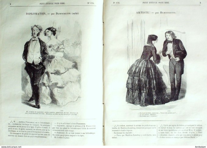 Petit journal pour Rire 1858 # 170 Diplomaties Damourette
