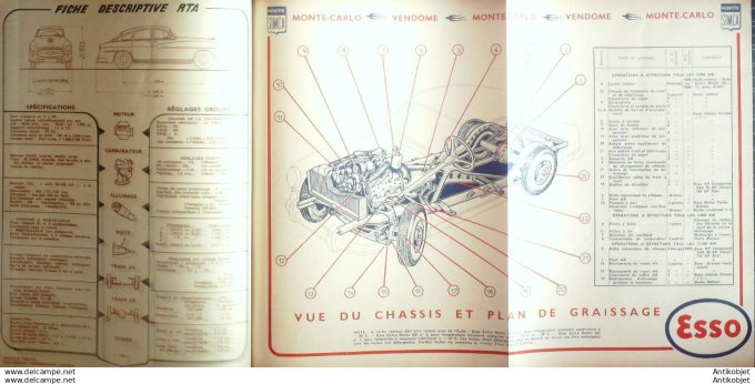 R.T Automobile Simca vedette Monte Carlo & VendÃ'me  Scooter Mors Speed 109 # 1955