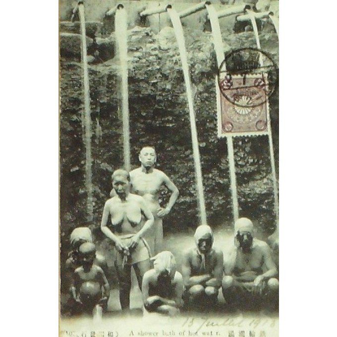 Carte Postale Japon KOBE bains d'eau chaude 1907