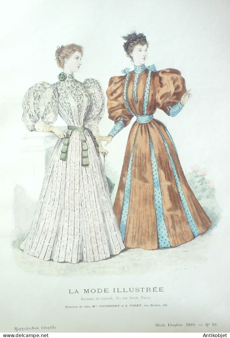 Gravure Mode illustree 1895 # 18 (Old Fashion plate) RARE
