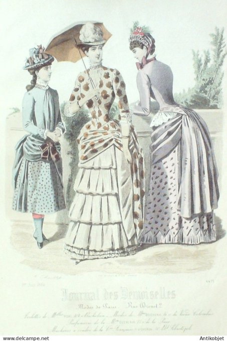 Gravure Mode J.Demoiselles 1884 # 4471 (Old Fashion plate)