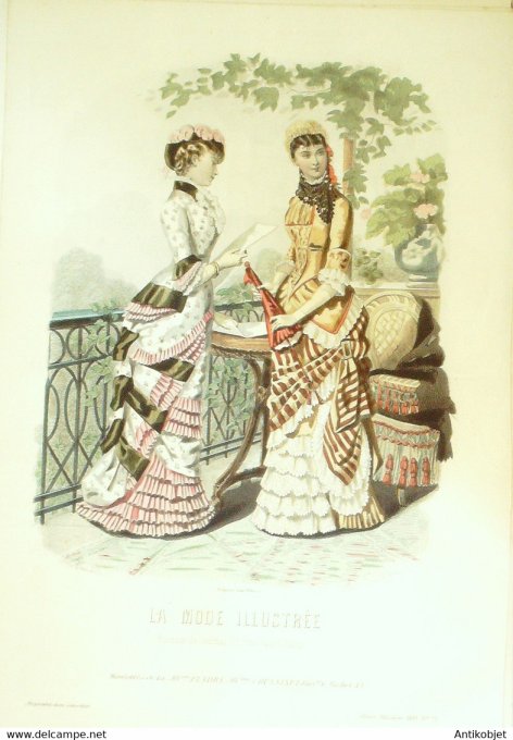 Gravure de mode La Mode illustrée 1881 n°21 (Maison Fladry-Coussinet)
