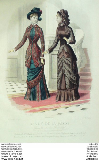 Gravure Mode La Gazette 1879 # 413 (Old Fashion plate)