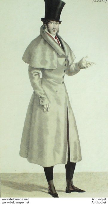 Costume Parisien 1824 # 2228 Redingote d'Alpaga homme boutons de nacre
