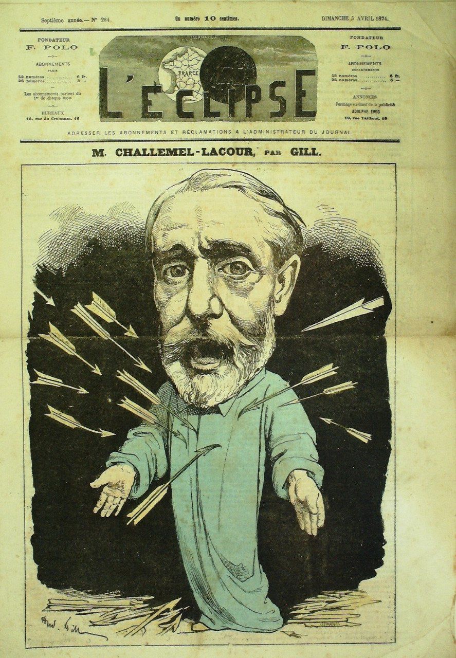 L'Eclipse 1874 n°284 CHALLEMEL LACOUR André GILL