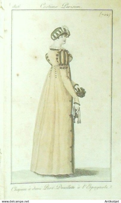 Costume Parisien 1806 # 702 (eau forte) Douillette à  l'Espagnole