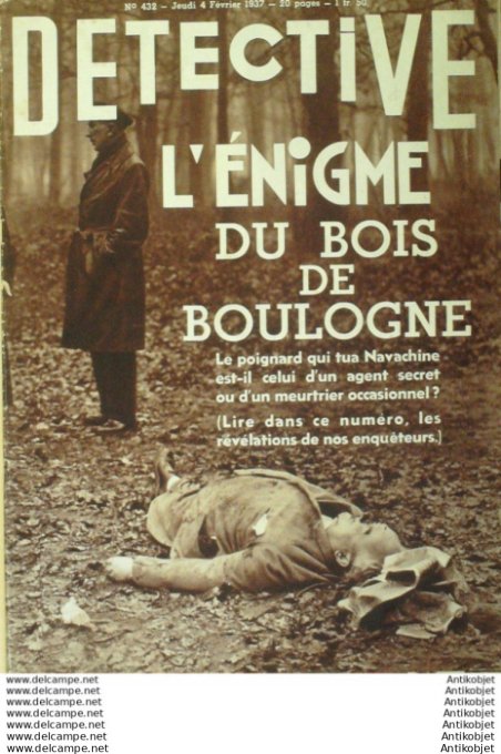 Détective 1937 # 432 Maisoncelle Boulogne Navachine