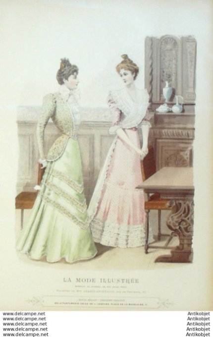 Gravure Mode illustree 1898 # 32 (Old Fashion plate) rare