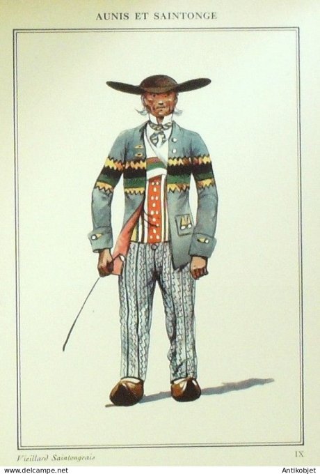 Centre-Val de Loire Saintonge (36) Vieillard villageois signé  par P.A Leroux XXème