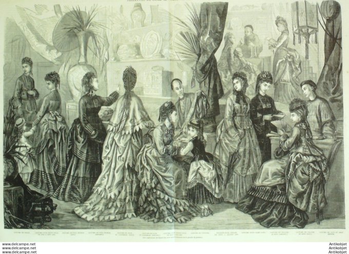 Gravure de mode La Mode illustrée (Maison Fladry)