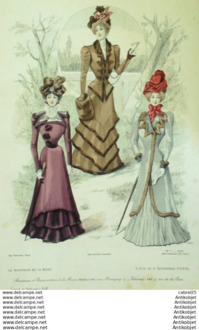 Gravure Mode La Gazette 1899 # 01 (Old Fashion plate)