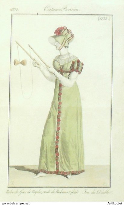 Costume Parisien 1812 # 1233 Robe gros de Naples