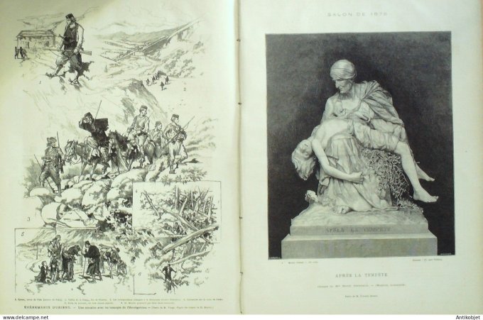 Le Monde illustré 1876 n°1000 Grèce Turquie Mehemed Mourad V Sarah Bernardt Italie Castellamare Reim