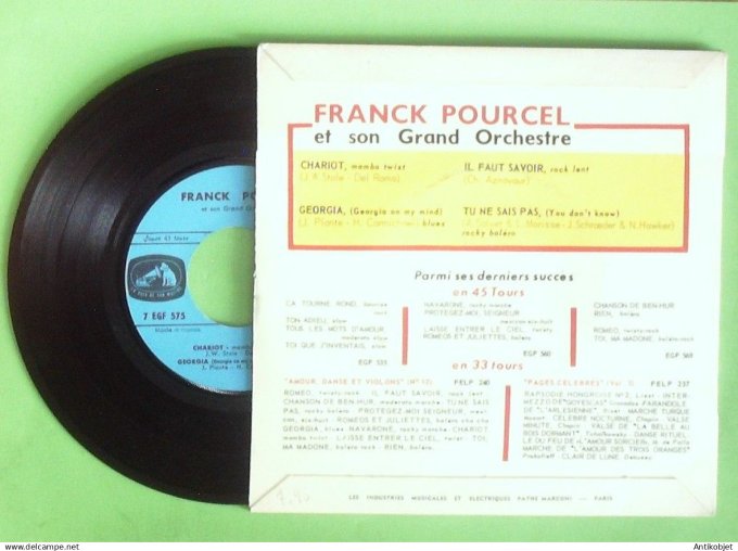 Pourcel Franck 45T EP Chariot 1961