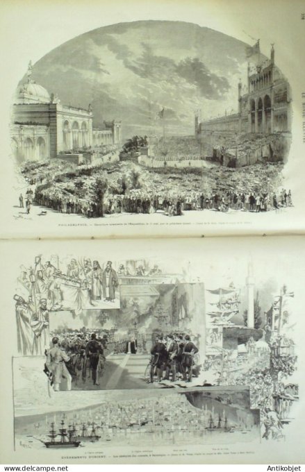 Le Monde illustré 1876 n°1000 Grèce Turquie Mehemed Mourad V Sarah Bernardt Italie Castellamare Reim