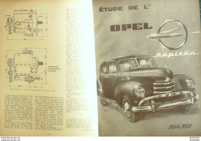 R.T Automobile Opel Kapitan Car Floirat Y53 94 # 1954