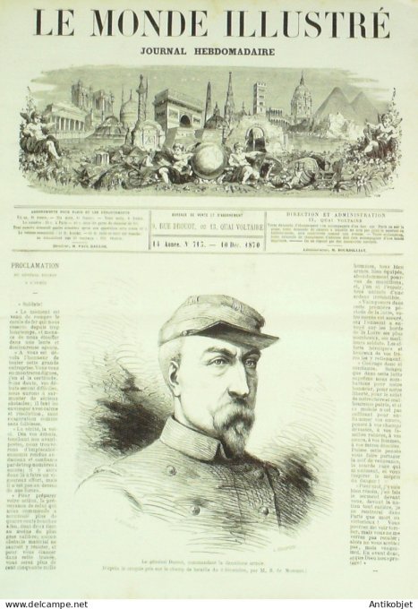 Le Monde illustré 1870 n°713 Champigny (94) Gare aux bœufs & Montmély Moulin-Saquet Orléans (45)