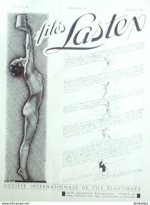 Publicité Lingerie Lastex 1934