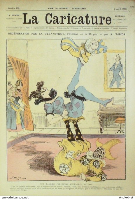 La Caricature 1885 #275 La Gymnatique Cirque Escrime Robida Caran d'Ache Draner