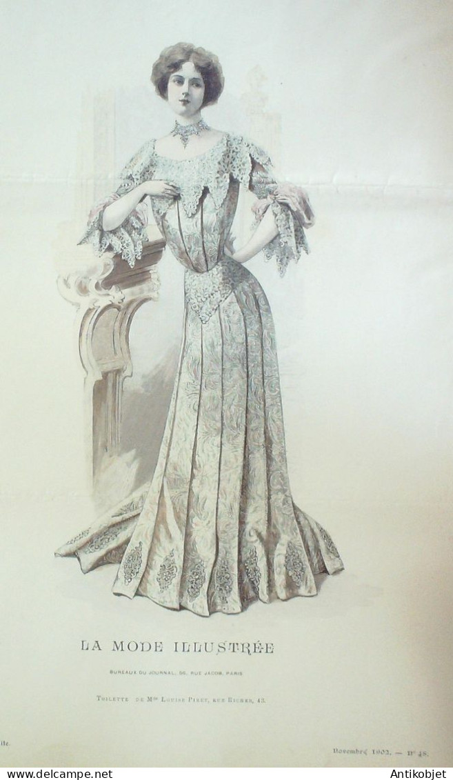 Gravure Mode illustree 1902 # 48 (Old Fashion plate) RARE