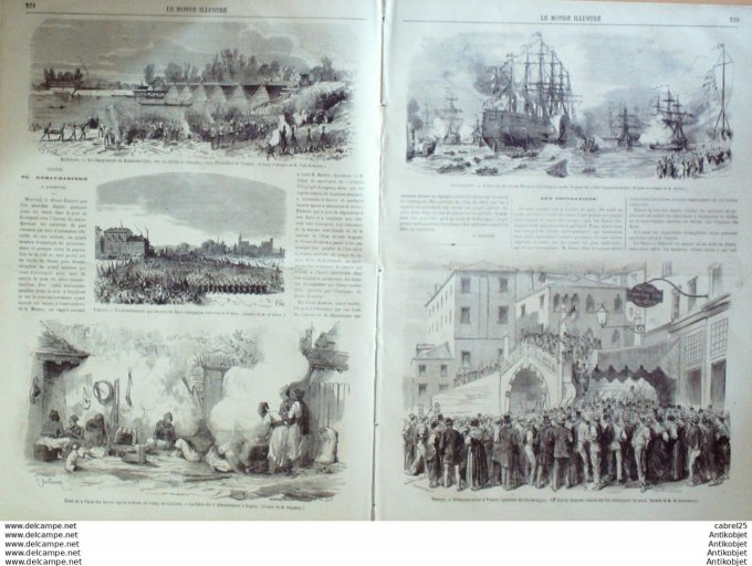 Le Monde illustré 1866 n°495 Maisons Alfort (94) Italie Venise Espagne Seville Coudoue Liverpool Gre