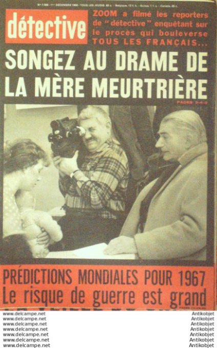 Détective 1966 # 1066 Nice Angers Vitry/Seine Aiguebelle St-Germain-en-Laye
