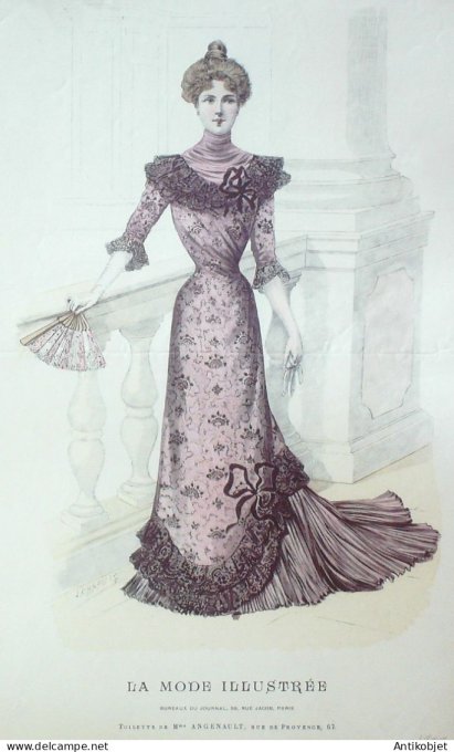 Gravure Mode illustree 1902 # 38 (Old Fashion plate) RARE