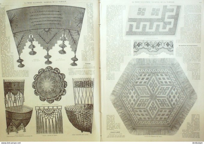 La Mode illustrée journal + gravure associée 1876 # 31